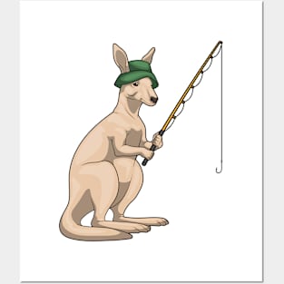 Kangaroo Fisher Fishing rod Fishing Posters and Art